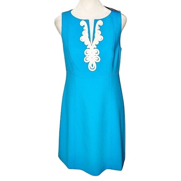 Lilly Pulitzer Trini Viscose Shift Dress in Lunar Blue NWT - Size 8 - Picture 6 of 8